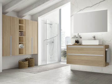 RIVA 08 - Wall-mounted wooden vanity unit with integrated washbasin by Gruppo Geromin - view 2
